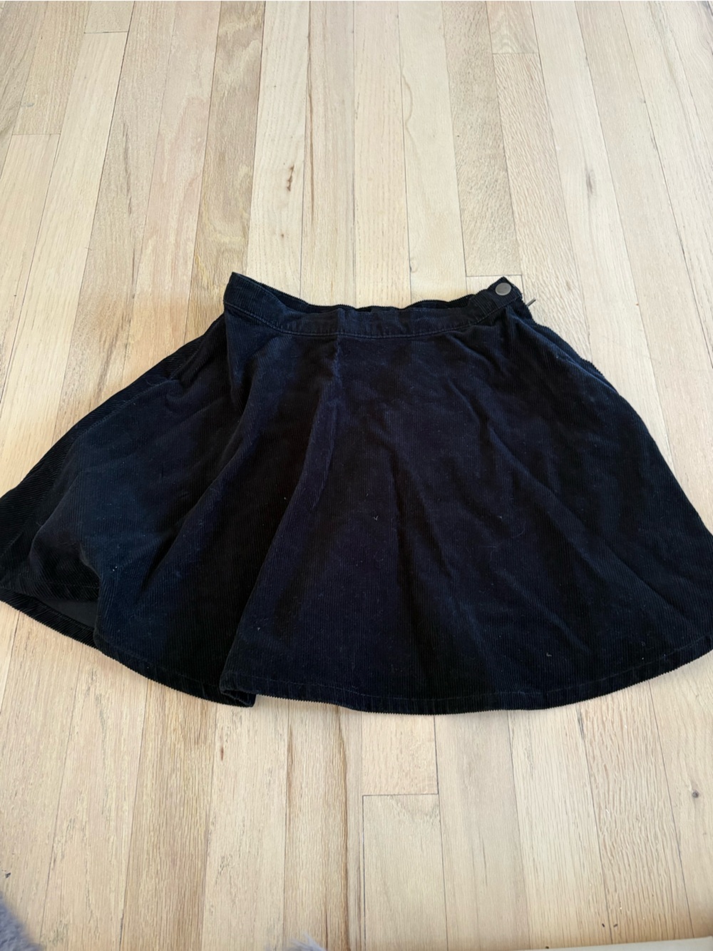 Forever 21 Black Corduroy Flared Mini Skirt